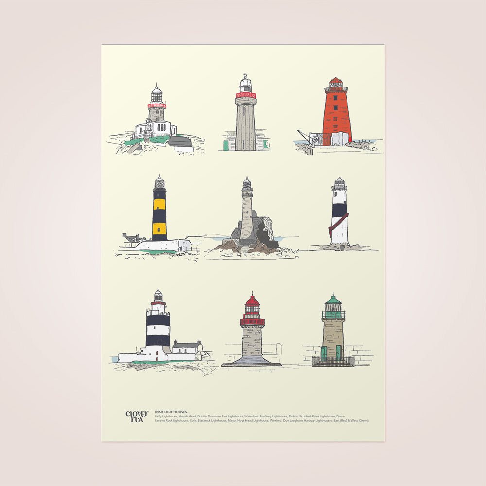 Irish Lighthouses Print