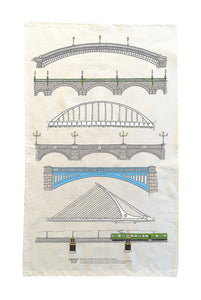 Bridges over the River Liffey, Dublin. Tea Towel.
