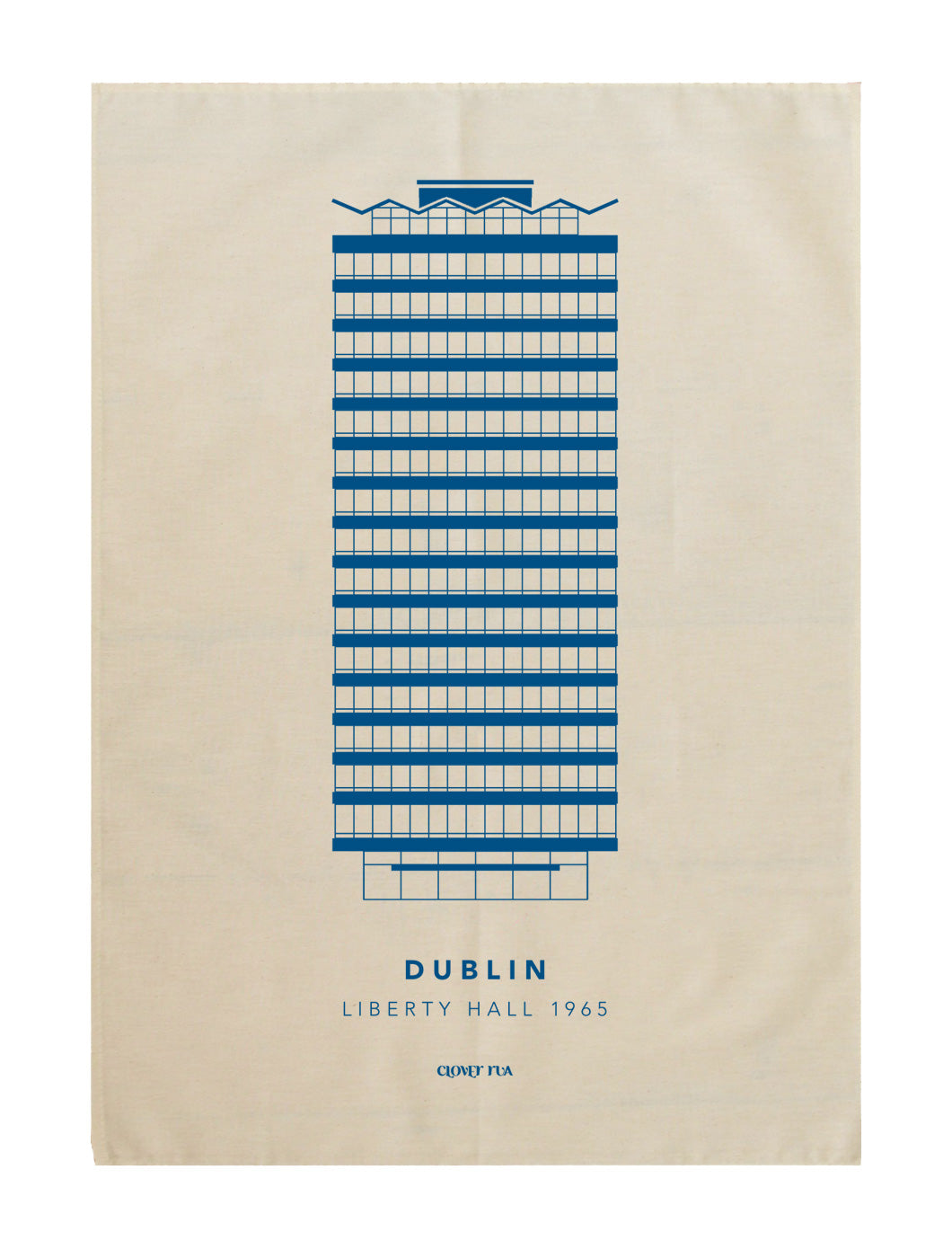 Liberty Hall 100% cotton tea towel, blue print.