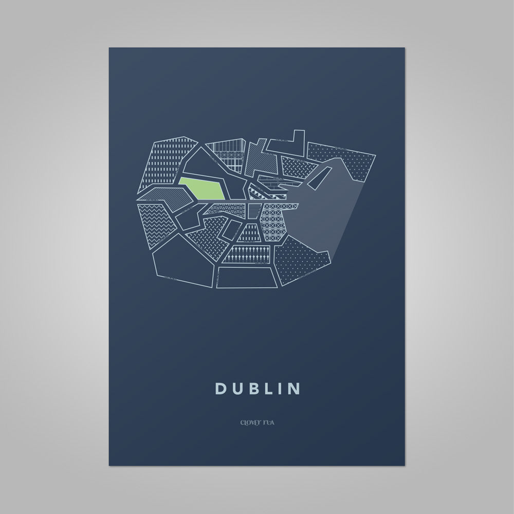 Dublin City - Stylised Map Print