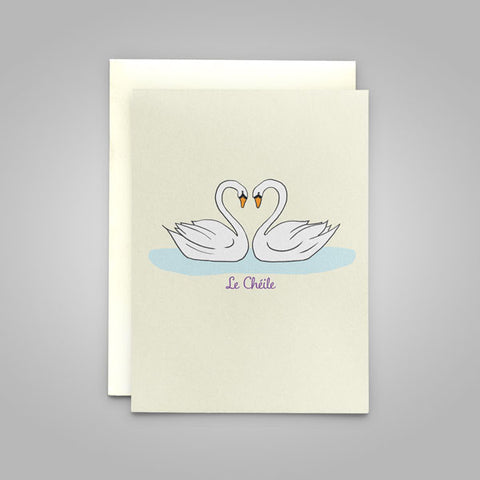 Swans "Le Chéile" - Irish language greeting card translation "Together"
