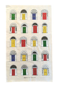 Georgian doors, primary colours tea towel.