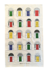 Georgian doors, primary colours tea towel.